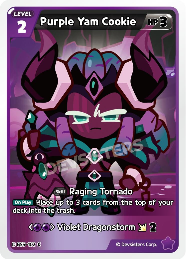 Image for Purple Yam Cookie (102) (BS5-102) [Arena of Glory] - CookieRun: Braverse TCG