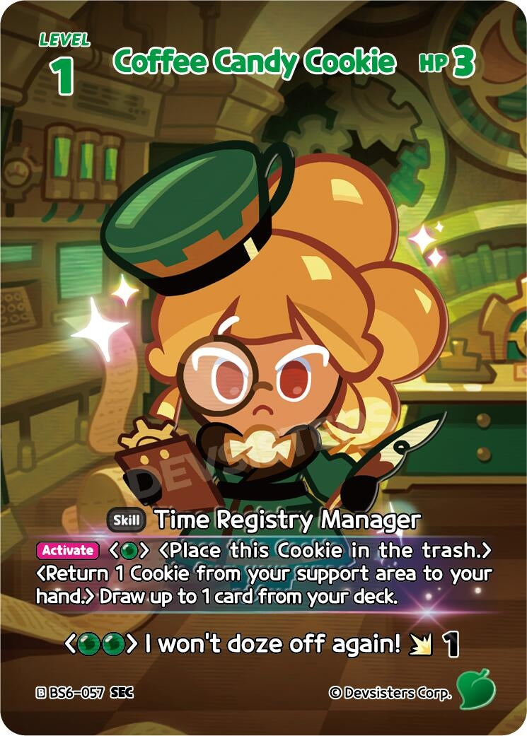 Image for Coffee Candy Cookie (057) (SEC) (BS6-057) [Arena of Glory] - CookieRun: Braverse TCG