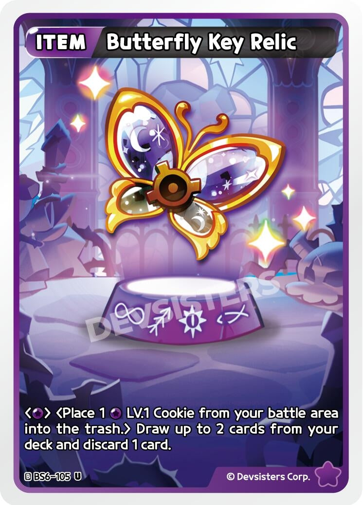 Image for Butterfly Key Relic (BS6-105) [Arena of Glory] - CookieRun: Braverse TCG
