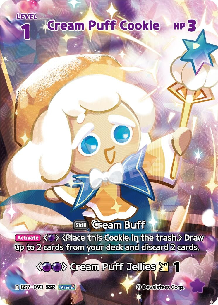 Image for Cream Puff Cookie (093) (SSR) (BS7-093) [Arena of Glory] - CookieRun: Braverse TCG