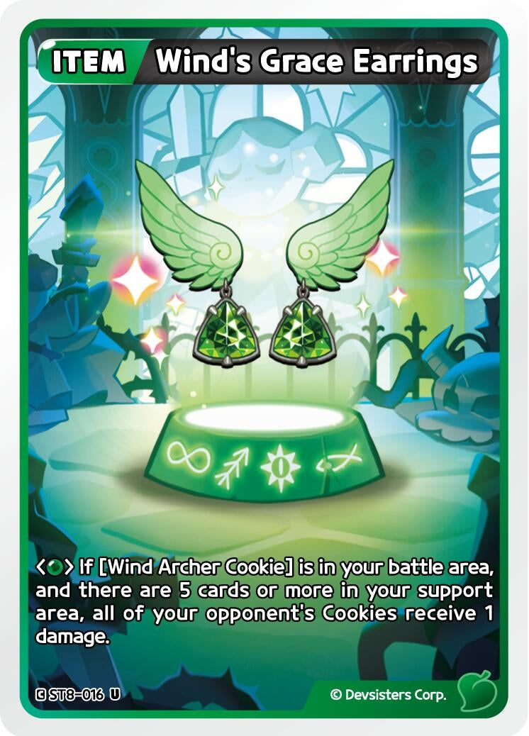 Image for Wind's Grace Earrings (ST8-016) [Starter Deck Assortment 2: Legendary Cookie] - CookieRun: Braverse TCG