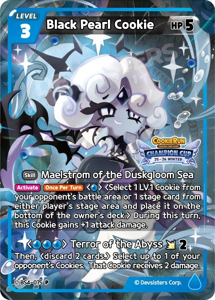 Image for Black Pearl Cookie (Champion Cup) (BS4-075) [Promotion Cards] - CookieRun: Braverse TCG