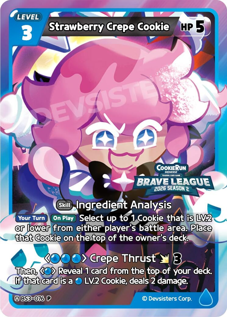 Image for Strawberry Crepe Cookie (076) (BS3-076) [Promotion Cards] - CookieRun: Braverse TCG