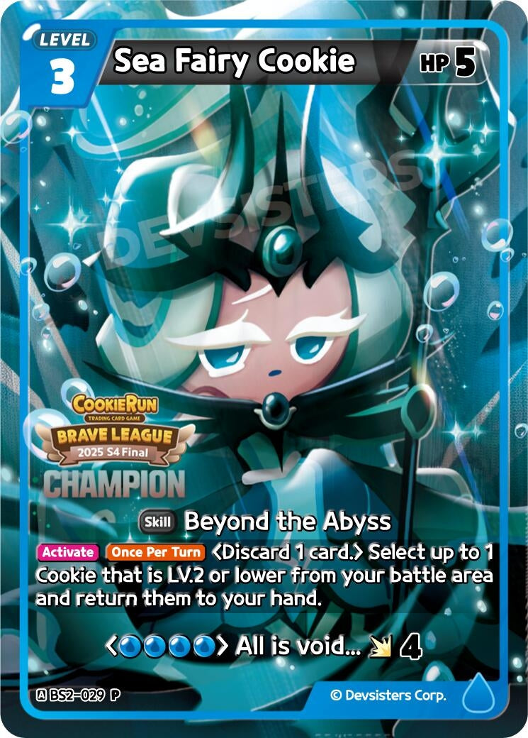 Image for Sea Fairy Cookie (Champion) (BS2-029) [Promotion Cards] - CookieRun: Braverse TCG