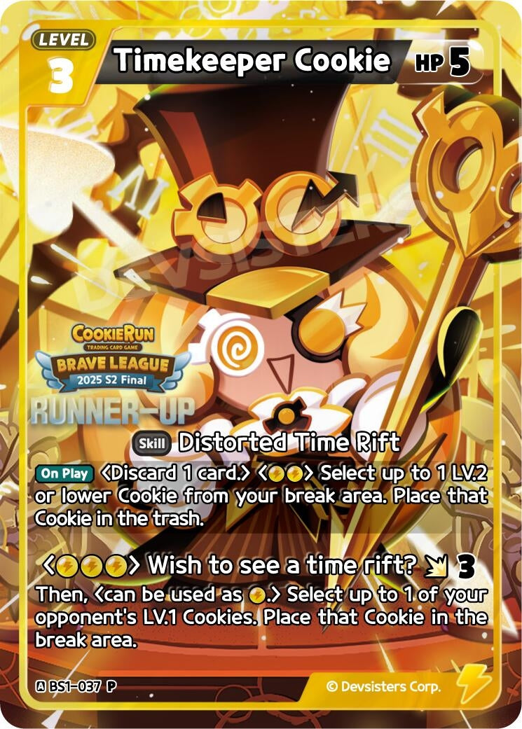 Image for Timekeeper Cookie (Runner-up) (BS1-037) [Promotion Cards] - CookieRun: Braverse TCG