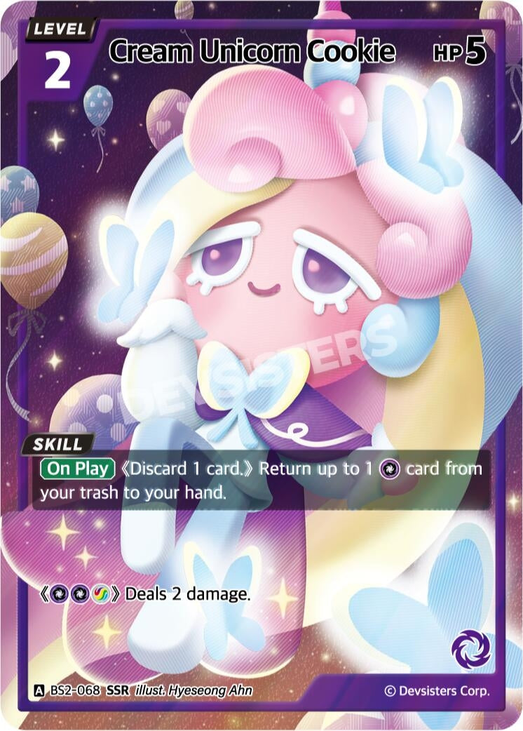 Image for Cream Unicorn Cookie (SSR) (BS2-068) [Brave Beginning] - CookieRun: Braverse TCG