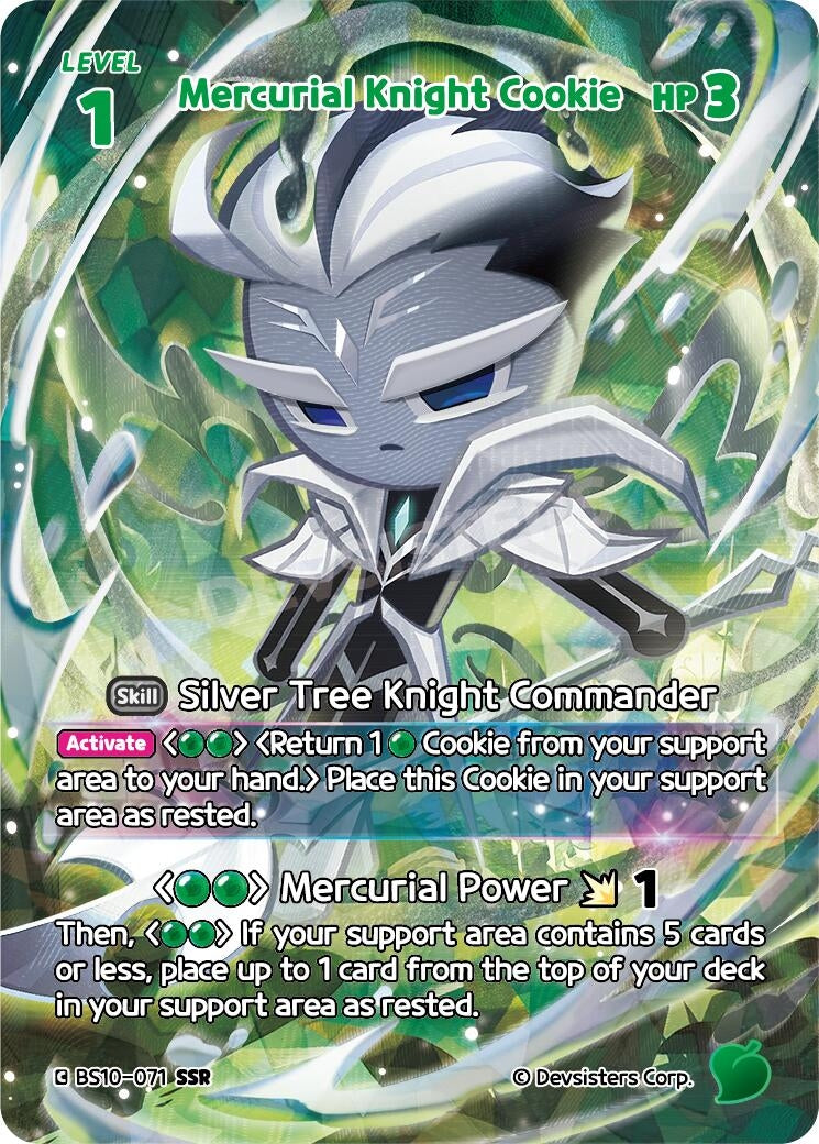 Image for Mercurial Knight Cookie (071) (SSR) (BS10-071) [The Dark Enchantress War] - CookieRun: Braverse TCG