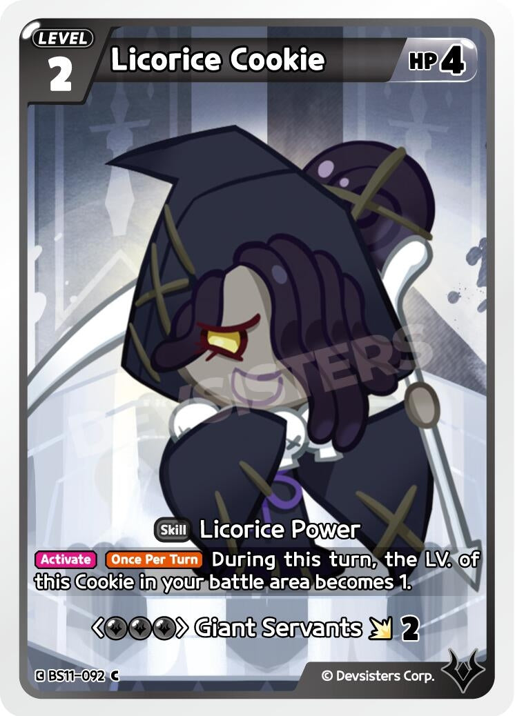 Image for Licorice Cookie (092) (BS11-092) [The Dark Enchantress War] - CookieRun: Braverse TCG