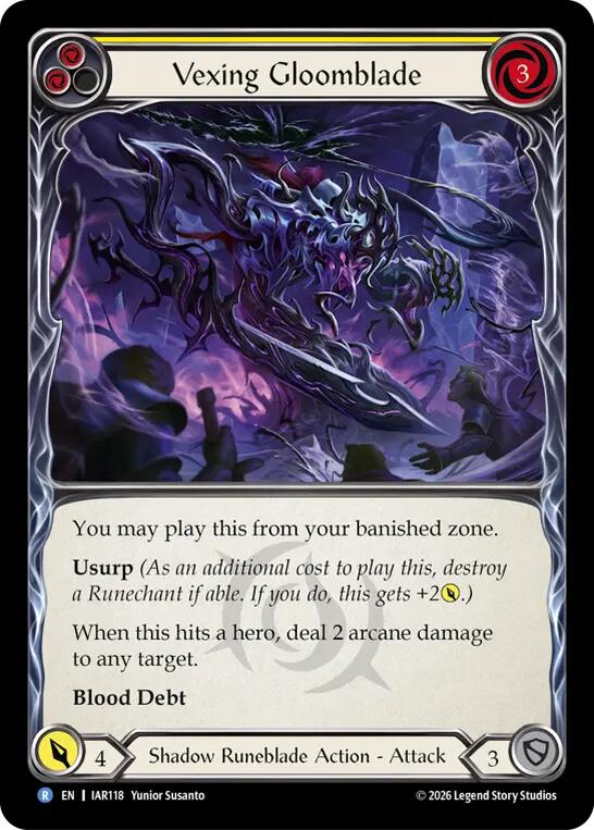 Vexing Gloomblade (Yellow) [IAR118] (Usurp the Shadow Throne)