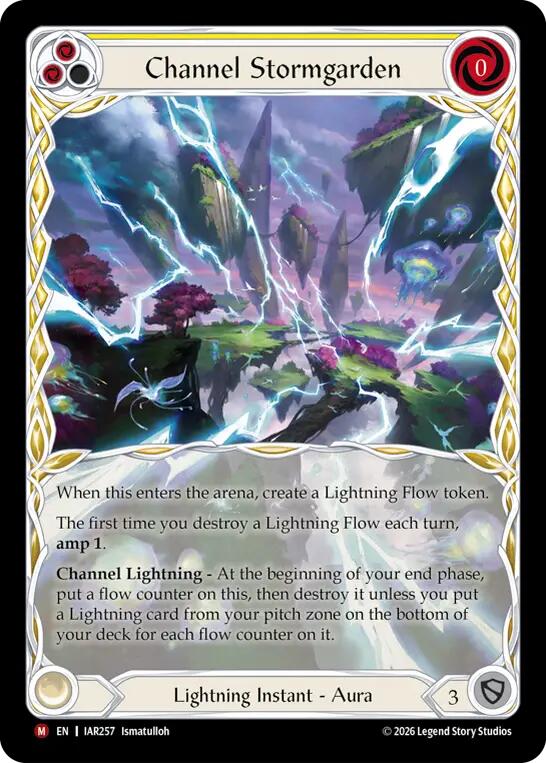 Channel Stormgarden (Yellow) (Extended Art) [IAR257] (Usurp the Shadow Throne)  Cold Foil