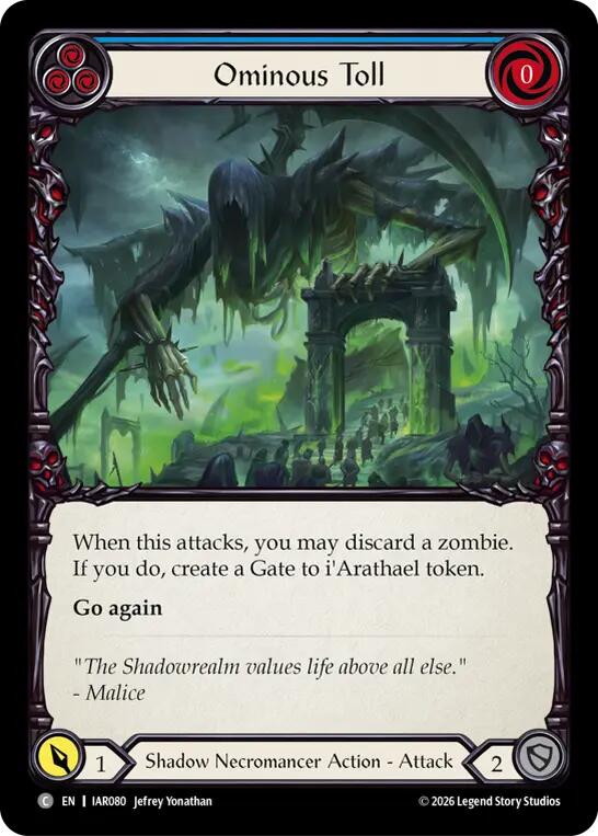 Ominous Toll (Blue) [IAR080] (Usurp the Shadow Throne)  Rainbow Foil
