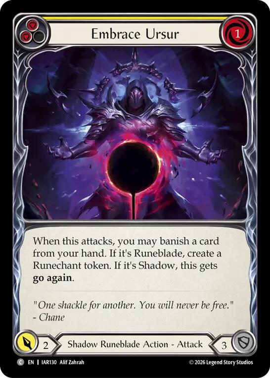 Embrace Ursur (Yellow) [IAR130] (Usurp the Shadow Throne)  Rainbow Foil