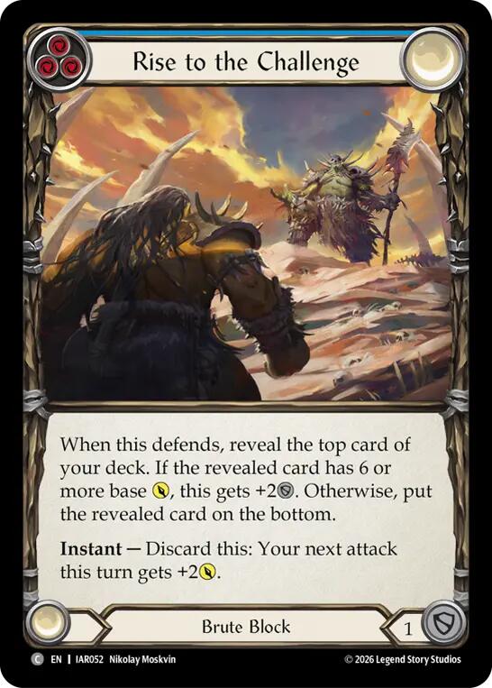 Rise to the Challenge (Blue) [IAR052] (Usurp the Shadow Throne)  Rainbow Foil