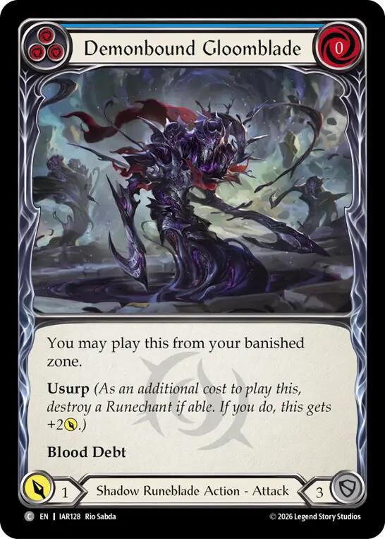 Demonbound Gloomblade (Blue) [IAR128] (Usurp the Shadow Throne)  Rainbow Foil