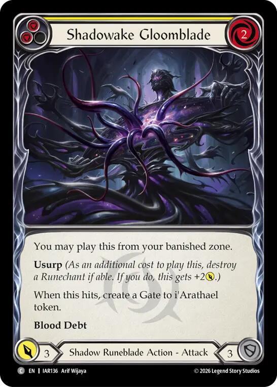 Shadowake Gloomblade (Yellow) [IAR136] (Usurp the Shadow Throne)