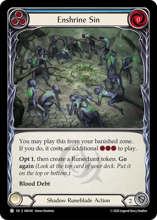 Enshrine Sin (Blue) [IAR140] (Usurp the Shadow Throne)  Rainbow Foil