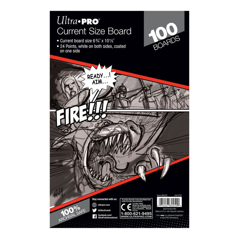 Ultra PRO: Comic Boards - Current Size (6-3/4" x 10-1/2" / 100-Pack)