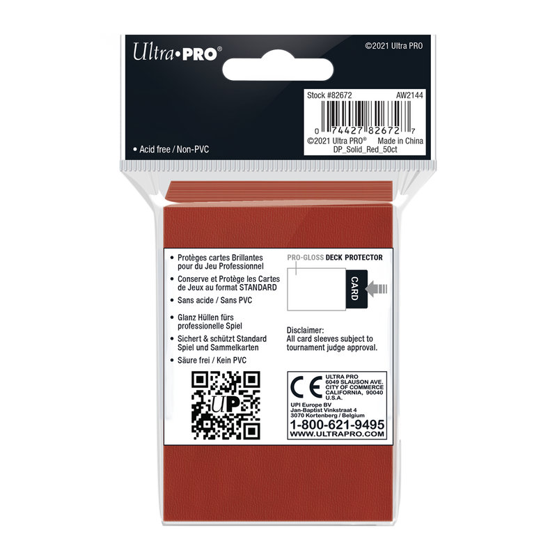 Ultra PRO: Standard 50ct Sleeves - PRO-Gloss (Red)