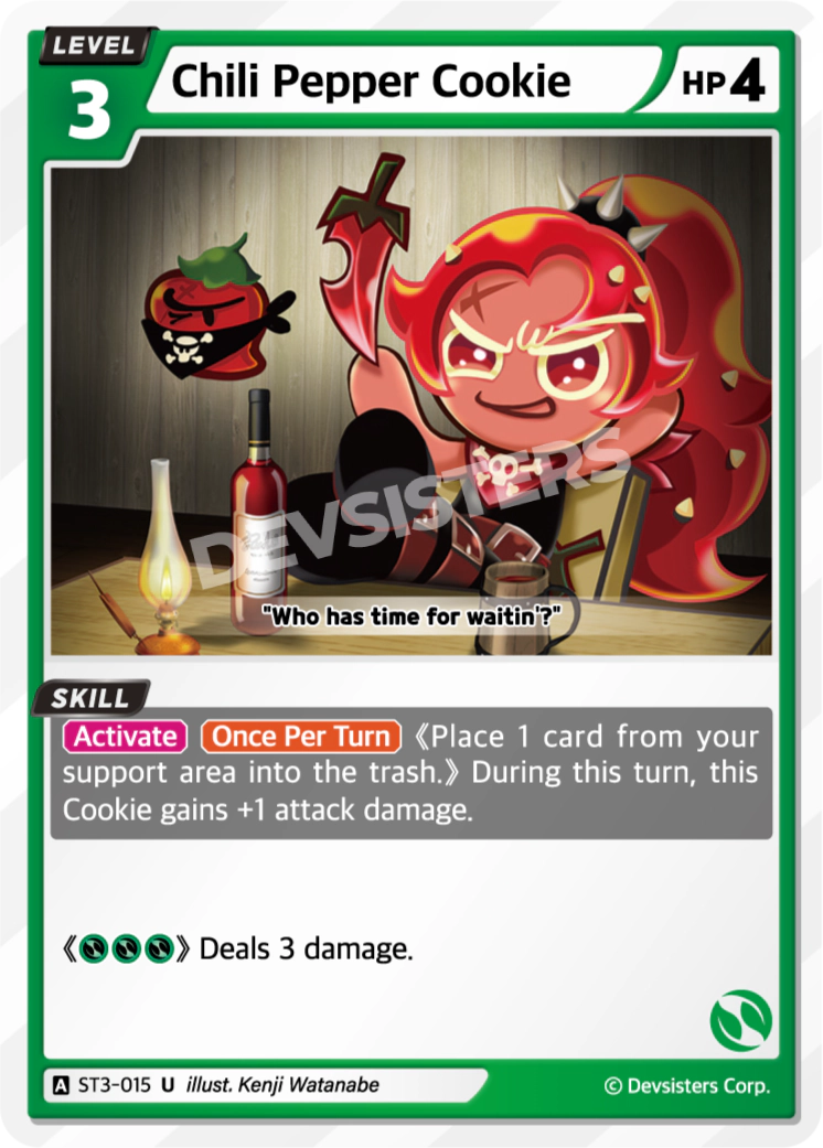 Image for Chili Pepper Cookie (ST3-015) [Starter Deck GREEN] - CookieRun: Braverse TCG