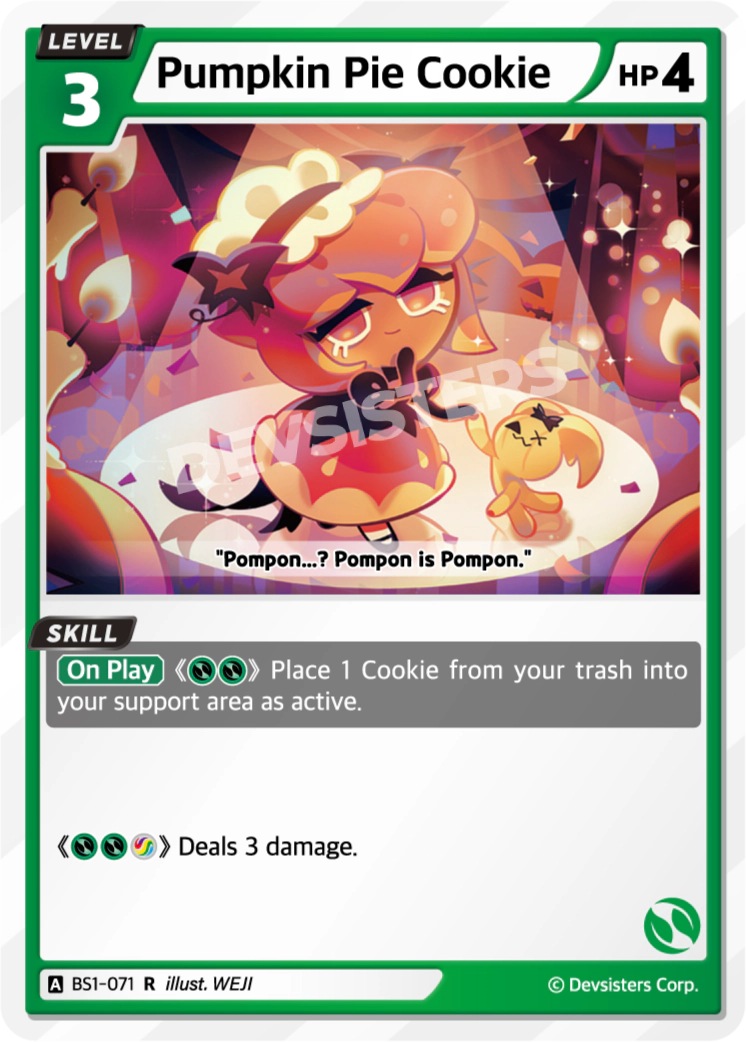 Image for Pumpkin Pie Cookie (BS1-071) [BRAVE BEGINNING] - CookieRun: Braverse TCG