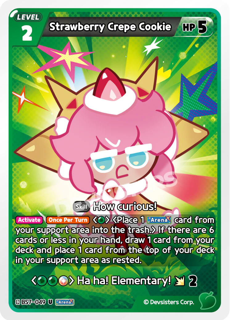 Image for Strawberry Crepe Cookie (BS7-049) [Arena of Glory] - CookieRun: Braverse TCG