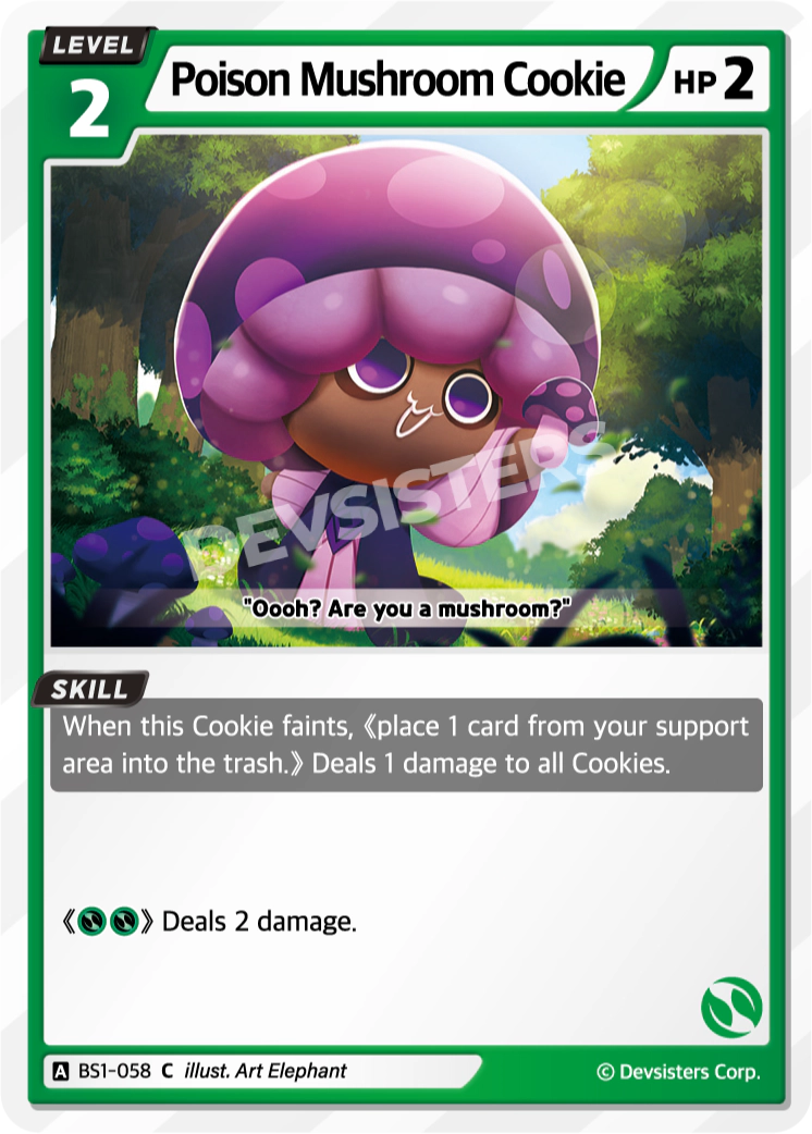 Image for Poison Mushroom Cookie (BS1-058) [BRAVE BEGINNING] - CookieRun: Braverse TCG