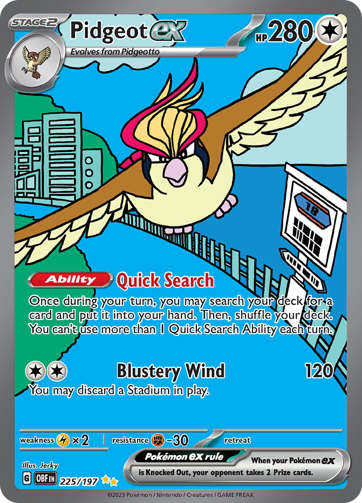 Pidgeot ex 225/197 - Holofoil SV03 Obsidian Flames
