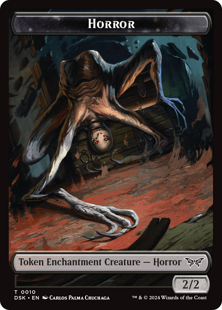 Horror // Manifest Double-Sided Token [Duskmourn: House of Horror Tokens]