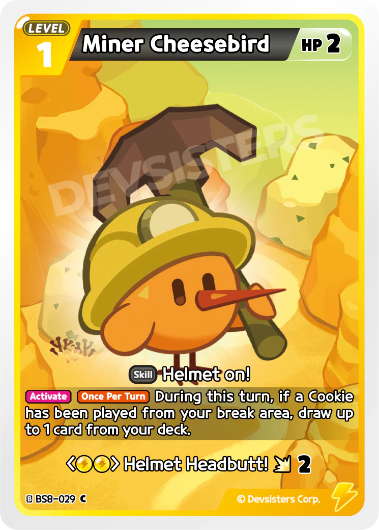 Image for Miner Cheesebird (BS8-029) [Land of Fire & Ruin, Realm of Apathy] - CookieRun: Braverse TCG