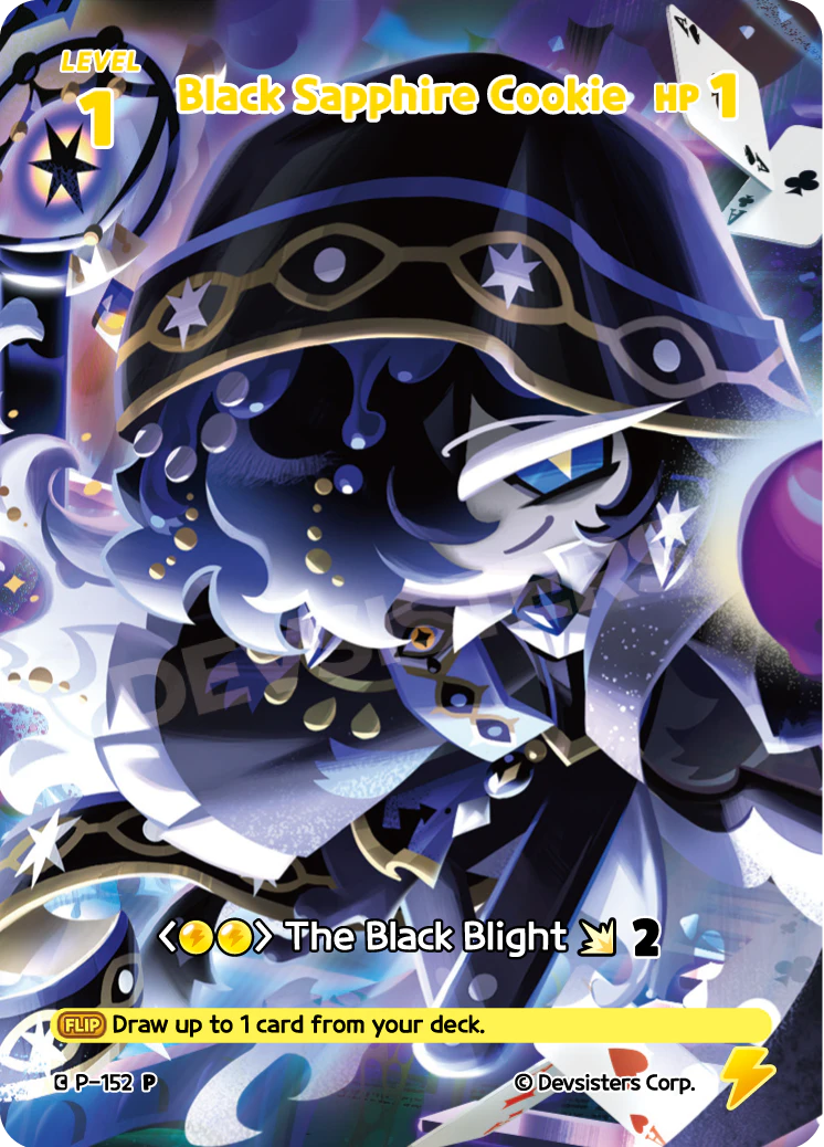 Image for Black Sapphire Cookie (P-152) [Ancient Scriptures Promotion Pack] - CookieRun: Braverse TCG