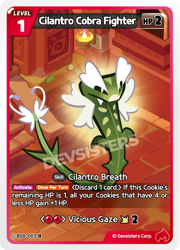 Image for Cilantro Cobra Fighter (BS8-003) [Land of Fire & Ruin, Realm of Apathy] - CookieRun: Braverse TCG