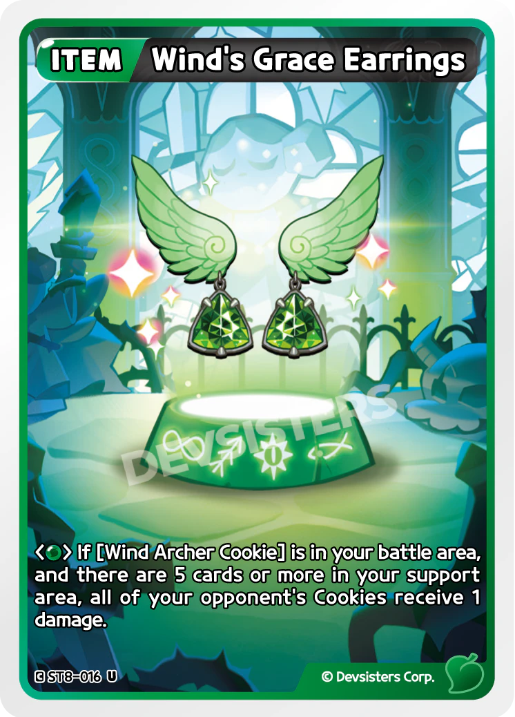 Image for Wind's Grace Earrings (ST8-016) [Guardian Winds] - CookieRun: Braverse TCG