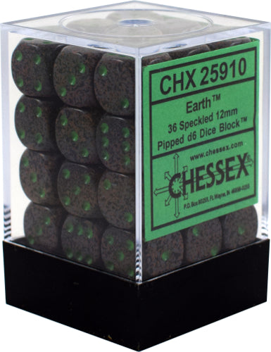 Earth Elemental 12mm D6 Dice Block (36)