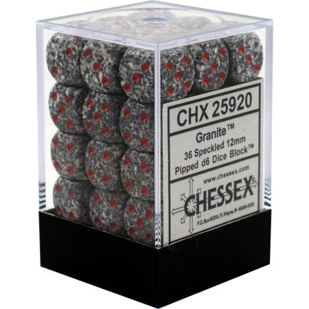 Granite 12mm D6 Dice Block (36)