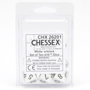 Opaque: Poly D10 White/Black (10)