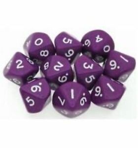 Opaque: Poly D10 Purple/White (10)