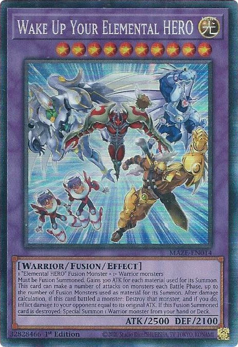 yugioh e hero deck Wake Up Your Elemental HERO [MAZE-EN014] Collector's Rare