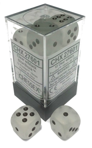 Frosted: 16mm D6 Clear/Black (12)