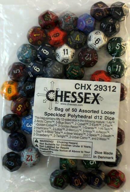 Speckled: D12 Poly Assorted Bag of Dice (50)