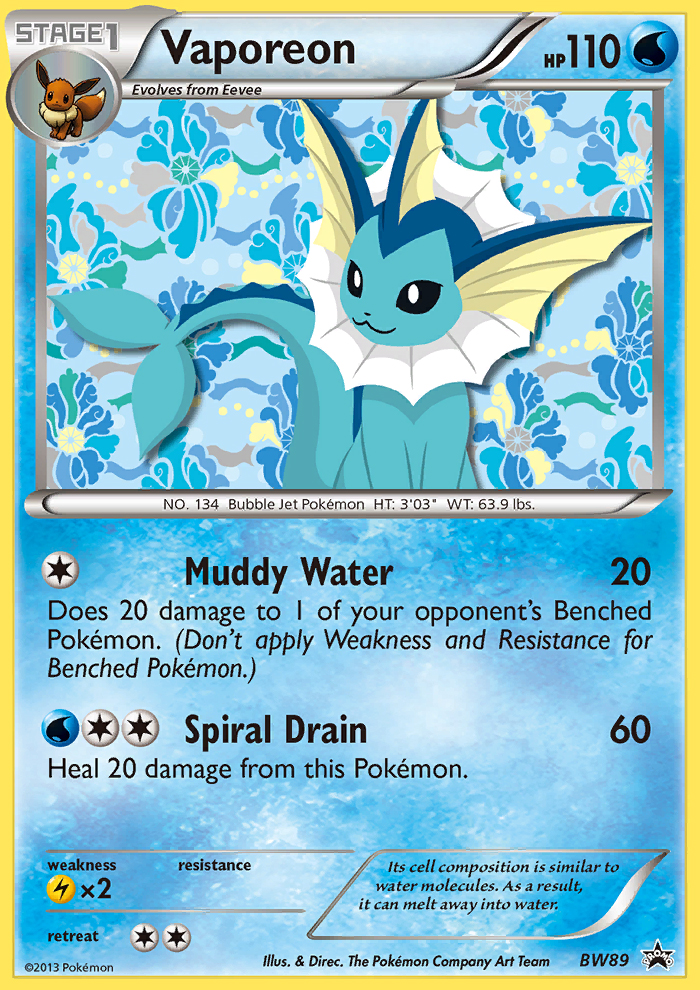 Vaporeon (BW89) [Black & White: Black Star Promos]