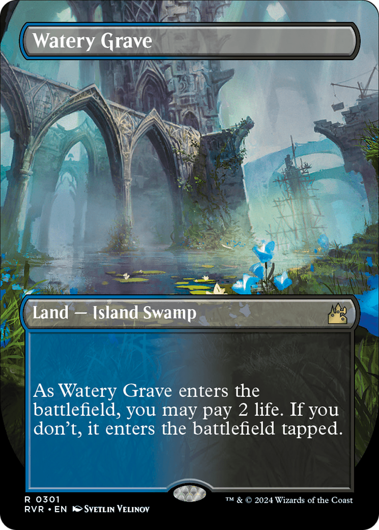 Watery Grave (Borderless) [Ravnica Remastered]