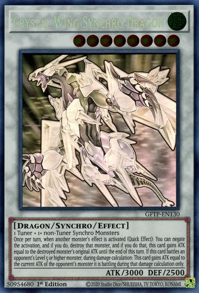 yugioh cards ghost rare Crystal Wing Synchro Dragon [GFTP-EN130] Ghost Rare
