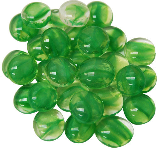 Green Catseye Glass Stones in 5.5` Tube (40)