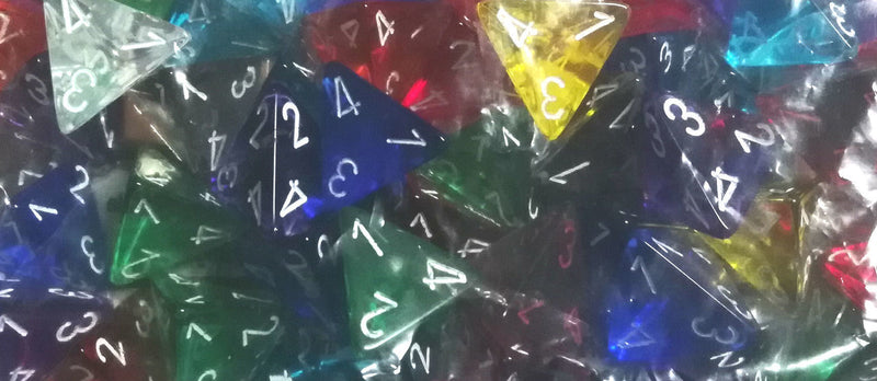 Translucent: Poly D4 Assorted Bag of Dice (50)