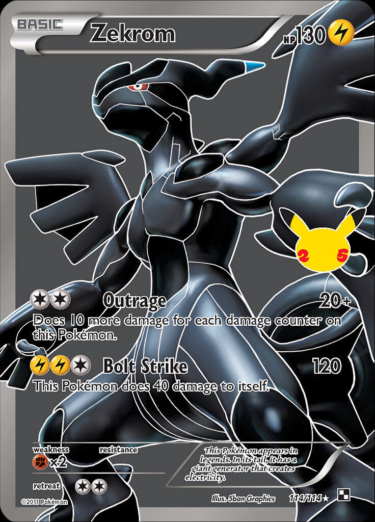 pokemon card value 25th anniversary Pokemon Celebrations Classic Collection Zekrom #114