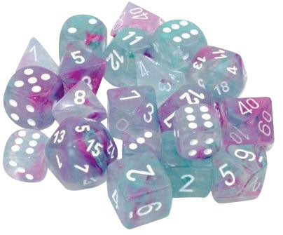 Nebula: Wisteria/white Luminary Set of Ten Luminary d10s