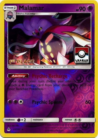 Malamar (51/131) (League Promo 1st Place) [Sun & Moon: Forbidden Light Malamar (51/131) (League Promo 1st Place) [Sun & Moon: Forbidden Light