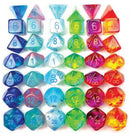 Gemini: Translucent Red-Yellow/gold Set of 10 d10s