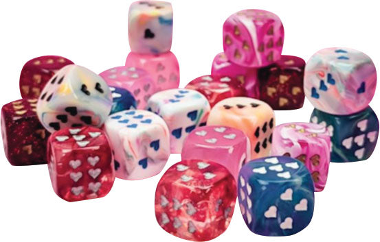 Bag of 50 Heart 16mm d6 w/pips