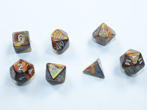 Lustrous: Mini-Polyhedral Gold/silver 7-Die set